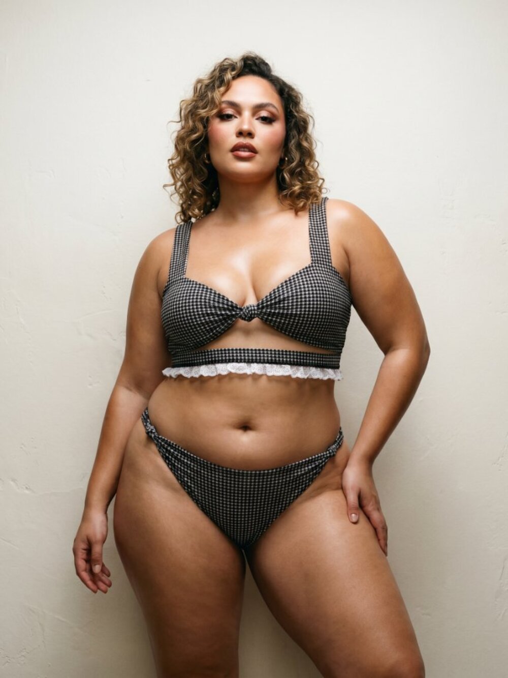 KAOHS Black and White Houndstooth Bikini